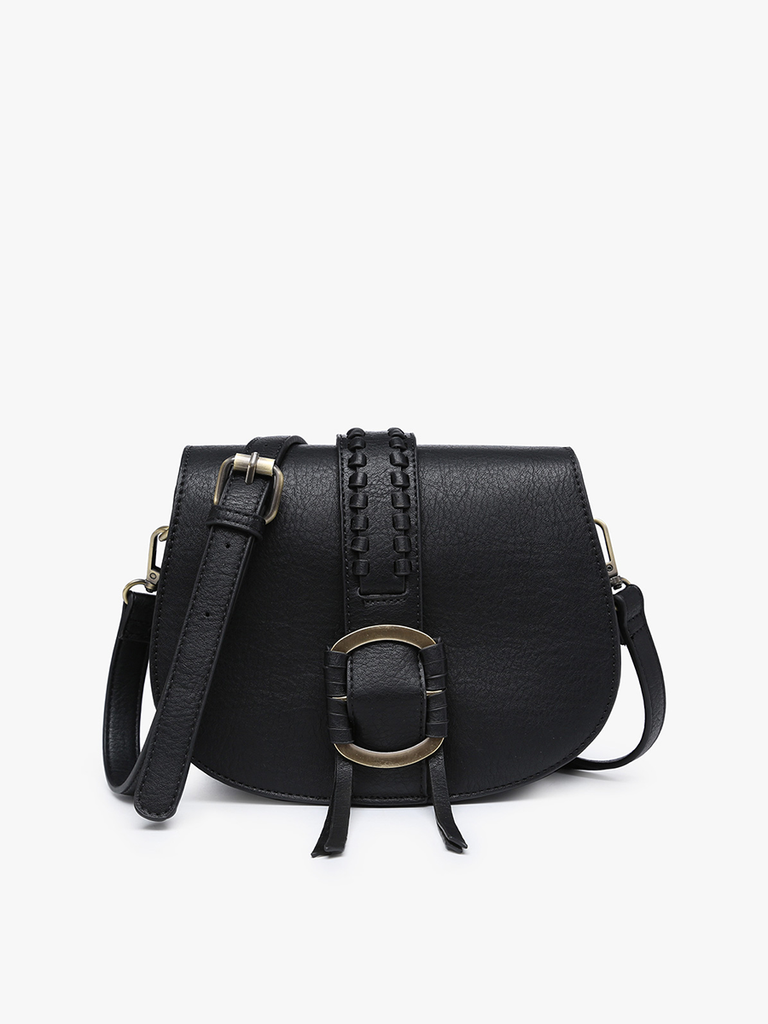 Black Braided Front Saddle Crossbody Bag-This crossbody is small enough to comfortably wear all day with enough space for all your must haves. Plus, it's ultra cute & chic in black that will match with everything!

-Cali Moon Boutique, Plainville Connecticut