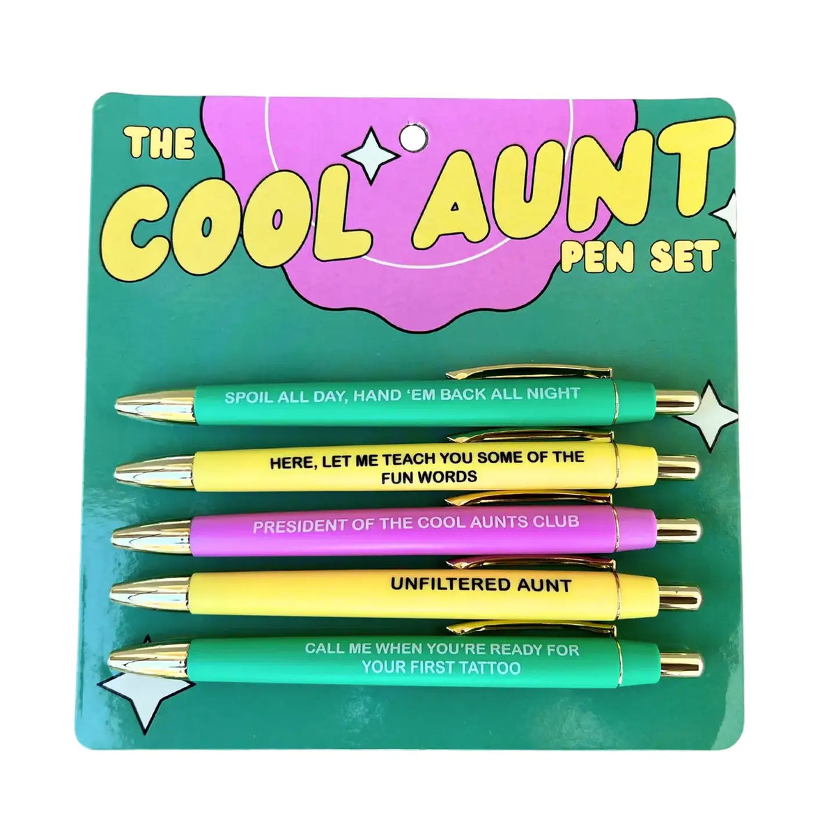 'The Cool Aunt' 5 Pack Pen Set-'The Cool Aunt' 5 Pack Pen Set-Cali Moon Boutique, Plainville Connecticut