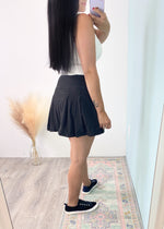 'At First Sight' Black Soft & Stretchy Athleisure Skort-This skort has the most amazing butter soft and stretchy fabric! Your cutest athleisure looks await. Comfort for all day wear while splaying sports, exploring new cities or running around with the kids!-Cali Moon Boutique, Plainville Connecticut
