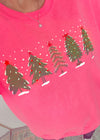 'Simply Having a Wonderful Christmas Time' Hot Pink Tree Row Double Sided Sweatshirt-'Simply Having a Wonderful Christmas Time' Hot Pink Tree Row Double Sided Sweatshirt-Cali Moon Boutique, Plainville Connecticut