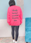 'Simply Having a Wonderful Christmas Time' Hot Pink Tree Row Double Sided Sweatshirt-'Simply Having a Wonderful Christmas Time' Hot Pink Tree Row Double Sided Sweatshirt-Cali Moon Boutique, Plainville Connecticut