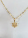 Snowflake Dainty Charm with Crystals (Silver & Gold)