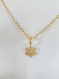 Snowflake Dainty Charm with Crystals (Silver & Gold)