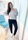 'Cadet' Heather Gray Oversized Crew Neck Fleece Sweatshirt-A must have! An oversized and relaxed french terry hoodie for casual days. Pair with sweatpants, jeans or leggings! 
-Cali Moon Boutique, Plainville Connecticut