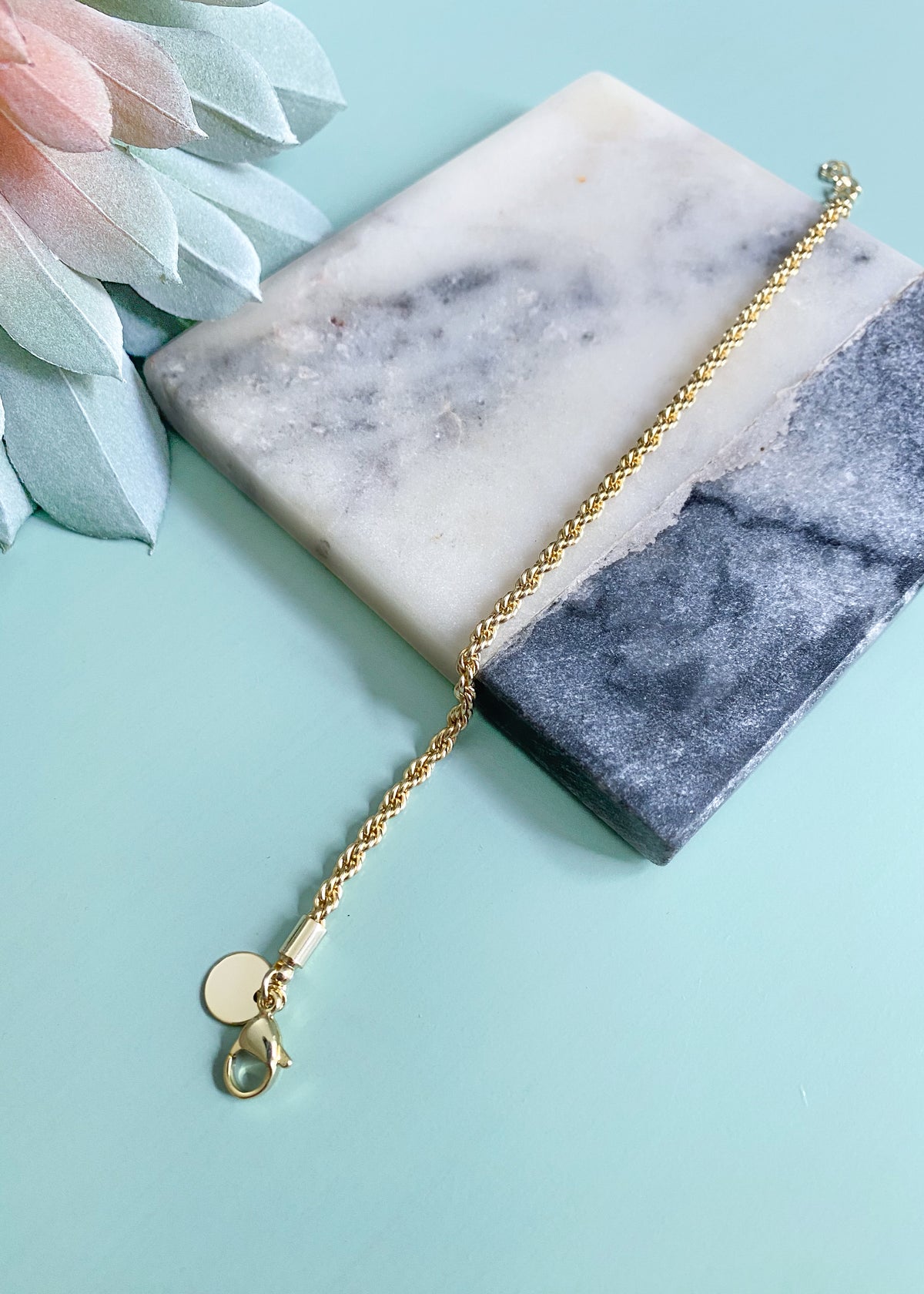 'The Clara' Mini Rope Chain Bracelet- Gold-A dainty rope chain style bracelet in gold for your everyday simple outfits or a layer to your stack!-Cali Moon Boutique, Plainville Connecticut