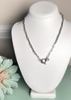 'The Keepsake' Silver Paperclip Toggle Necklace-Our most popular paperclip style with a toggle closure and the option to add your favorite charms! An everyday staple to wear alone and layered.-Cali Moon Boutique, Plainville Connecticut