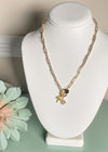 'The Keepsake' Gold Paperclip Toggle Necklace-Our most popular paperclip style with a toggle closure and the option to add your favorite charms! An everyday staple to wear alone and layered.-Cali Moon Boutique, Plainville Connecticut