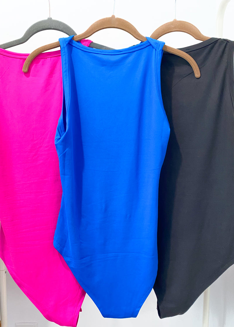 'Bonnie' Black High Neck Soft Bodysuit-Spice up your shirt collection with this pink dip dyed button front. Lightweight fabric that can be worn alone for Spring/Summer &amp; layered in the Fall. Wear alone or unbuttoned as a layering piece!-Cali Moon Boutique, Plainville Connecticut