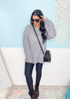 'Gabby' Heather Gray Ribbed Soft Round Neck Sweater-A classic heather gray sweater with so many details! An all over ribbed fabric gives this sweater a textured look &amp; the exposed chunky seams makes it modern &amp; fun. Split sides made for easy tucking &amp; comfy wearing. A perfect every day option from office to errands to nights out!-Cali Moon Boutique, Plainville Connecticut