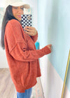 'Marlee' Apple Spice Oversized Melange Soft Sweater-Your new favorite&nbsp;everyday sweater&nbsp;has arrived! This adorable&nbsp;melange sweater&nbsp;has a relaxed oversized fit in the softest fabric. Wear over leggings or jeans and wear tucked in or out depending on the look you are going for!-Cali Moon Boutique, Plainville Connecticut