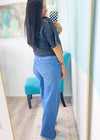 'Mackenzie' Risen Medium Wash Tummy Control Wide Leg Jeans-The perfect wide leg jeans in a medium wash for dressing up or wearing casual. With a comfortable tummy control panel and amazing soft denim with tons of stretchy, you will want to wear these everyday!-Cali Moon Boutique, Plainville Connecticut