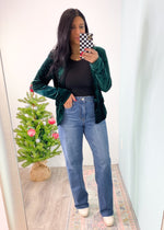 'James' Vervet Medium Wash Dad Jeans-These loose and relaxed jeans are giving us 90's feels but with the most comfortable stretchy fabric you will never feel like you're wearing jeans! Pair with sneakers, boots and booties. The medium washed denim matches with pretty much every color. Dress them up or keep them super casual.-Cali Moon Boutique, Plainville Connecticut