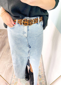 Leopard Faux Fur Double Ring Belt-Cali Moon Boutique, Plainville Connecticut