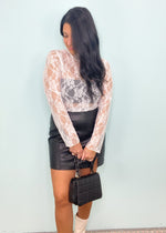 'Delicate Love' White Ruffle Trim Sheer Lace Top-Grab the layering piece of the season! This sheer white lace top can be worn under anything from sweaters, vests and blazers to dresses & jumpsuits! Wear all year! -Cali Moon Boutique, Plainville Connecticut
