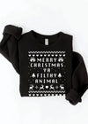 'Merry Christmas Ya Filthy Animal' Black Ultra Cozy Sweatshirt-**CUSTOMER FAVORITE BRAND** Time and time again, these ultra cozy sweatshirts are a customer fav for good reason! This one is the perfect style to wear when you're home alone or during the holidays! Doubles as an ugly sweater option!-Cali Moon Boutique, Plainville Connecticut