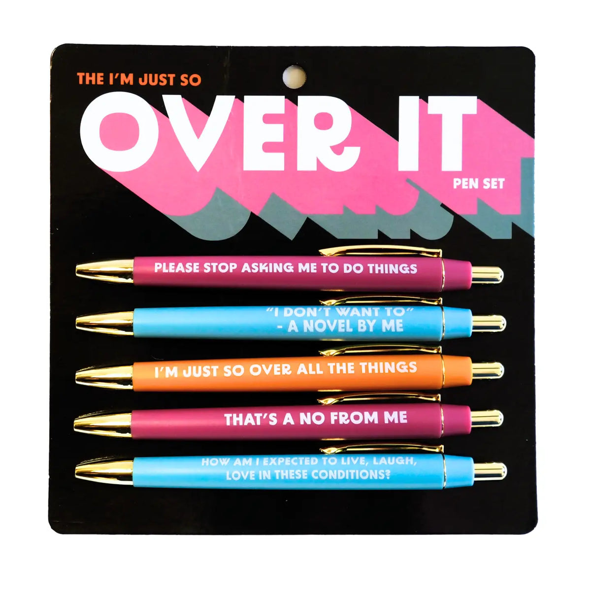 'Over It' 5 Pack Pen Set-'Over It' 5 Pack Pen Set-Cali Moon Boutique, Plainville Connecticut