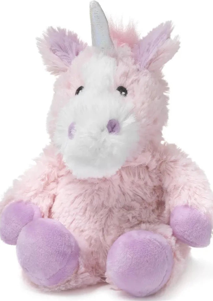 Pink Unicorn Warmies-13" Full Size-Warmies® are the world’s best fully heatable soft toys and gifts. Warmies are filled with all-natural flaxseed and real dried French lavender. Warmies are great stress & anxiety relievers, calming sleep aids, and are naturally weighted to provide a relaxing sensory experience.-Cali Moon Boutique, Plainville Connecticut