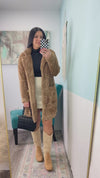 *DOORBUSTER* 'Cody' Notched Collar Camel Sherpa Coat