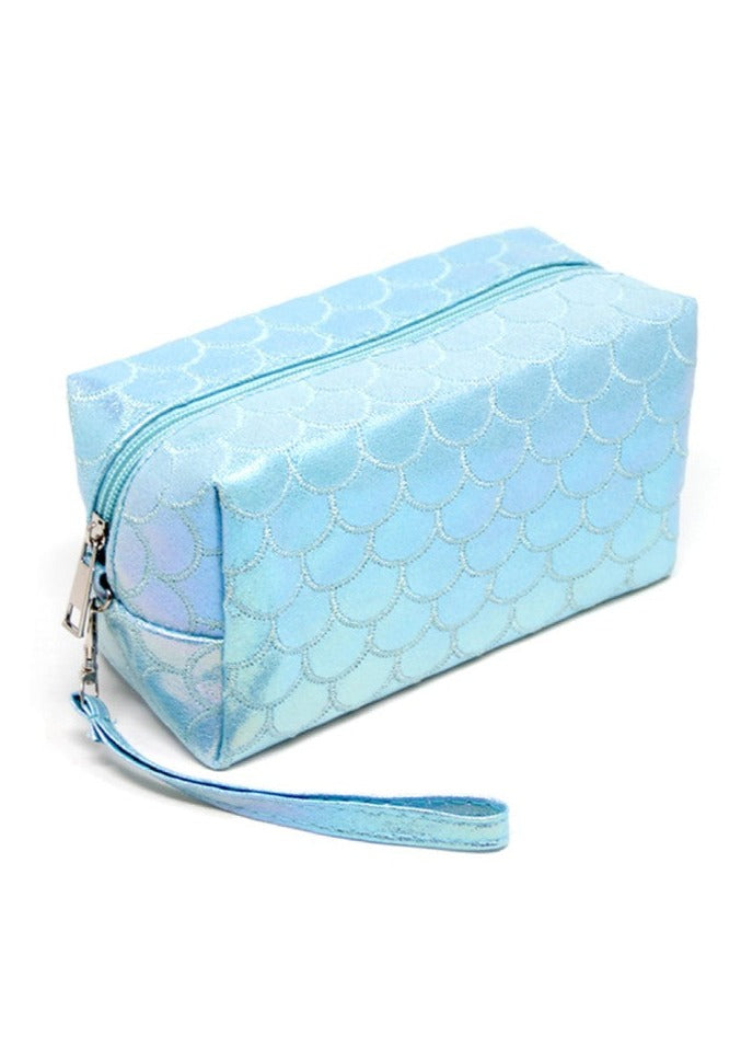 Mermaid Scale Blue Iridescent Travel Case-Cali Moon Boutique, Plainville Connecticut