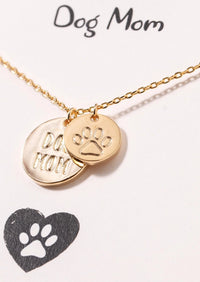 Dog Mom Paw Charm Necklace-Cali Moon Boutique, Plainville Connecticut