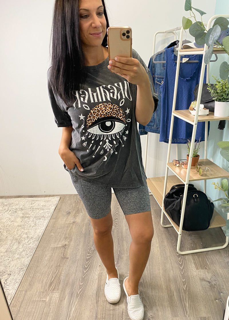 'Clean Slate' Gray Seamless Activewear Lounge Biker Shorts-Cali Moon Boutique, Plainville Connecticut