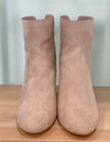 'Simple Treasures' Taupe Faux Suede Back Zipper Bootie-Cali Moon Boutique, Plainville Connecticut