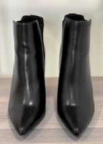 'Witchy' Black Faux Leather Elastic Side Pointy Toe Bootie-Cali Moon Boutique, Plainville Connecticut