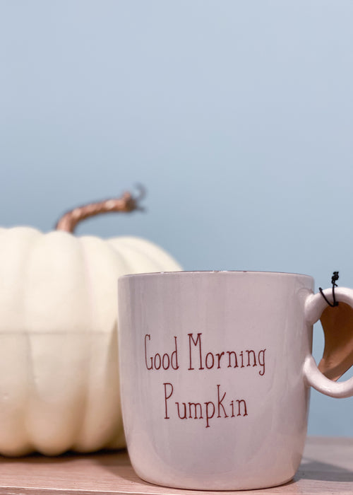 Oatmeal 'Good Morning Pumpkin' Mug-Cali Moon Boutique, Plainville Connecticut