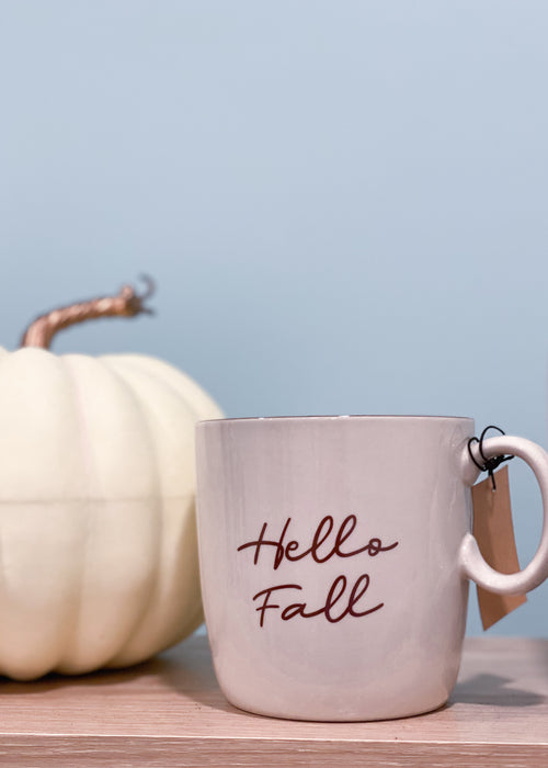 Oatmeal 'Hello Fall' Mug-Cali Moon Boutique, Plainville Connecticut
