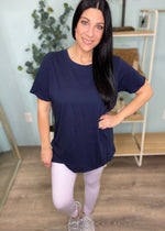 'The Every Day' Midnight Navy Lightweight Crewneck Tee-Cali Moon Boutique, Plainville Connecticut