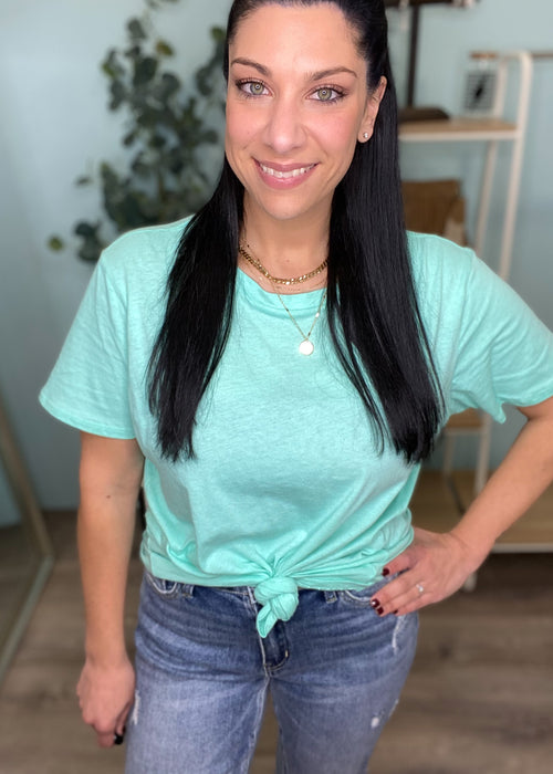 'The Every Day' Mint Lightweight Crewneck Tee-Cali Moon Boutique, Plainville Connecticut