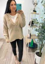 'Cozy Days' Oatmeal Ribbed Sweater Hoodie-Cali Moon Boutique, Plainville Connecticut