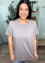 'The Every Day' Heather Gray Lightweight Crewneck Tee-Cali Moon Boutique, Plainville Connecticut