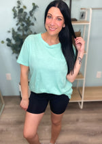 'The Every Day' Mint Lightweight Crewneck Tee-Cali Moon Boutique, Plainville Connecticut