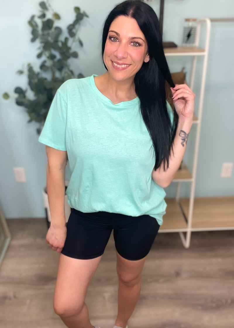 'The Every Day' Mint Lightweight Crewneck Tee-Cali Moon Boutique, Plainville Connecticut