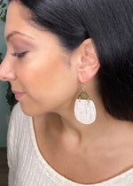 Natural Teardrop Cork Earrings-Cali Moon Boutique, Plainville Connecticut
