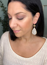 Dalmatian Print Teardrop Earrings-Cali Moon Boutique, Plainville Connecticut