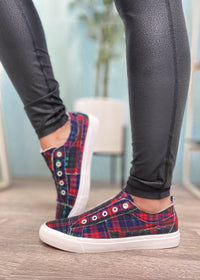 'Prep School' Tartan Plaid Laceless Sneaker-Cali Moon Boutique, Plainville Connecticut