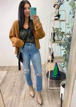 'Carly' Camel Cropped Chunky Knit Sweater Cardigan-Cali Moon Boutique, Plainville Connecticut