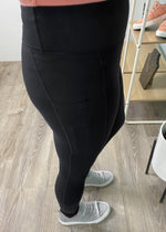 'Swear on My Heart' Black Sweetheart Back 7/8 Leggings-Cali Moon Boutique, Plainville Connecticut