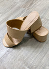 'Kat' Light Toffee Neutral Block Heel Open Toe Slide-Cali Moon Boutique, Plainville Connecticut