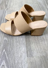 'Kat' Light Toffee Neutral Block Heel Open Toe Slide-Cali Moon Boutique, Plainville Connecticut