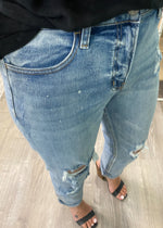 'Paint the Town' Distressed Paint Splatter Boyfriend Jeans-Cali Moon Boutique, Plainville Connecticut