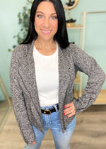 Textured Two Tone Marled Moto Knit Jacket-Cali Moon Boutique, Plainville Connecticut