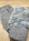 Fingerless Knit Gloves with Faux Fur Gloves-Cali Moon Boutique, Plainville Connecticut