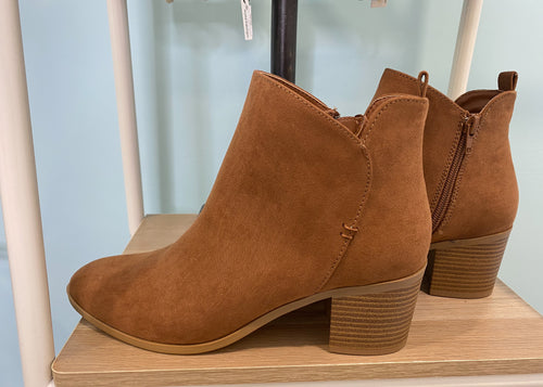 Camel Faux Suede Bootie-Cali Moon Boutique, Plainville Connecticut