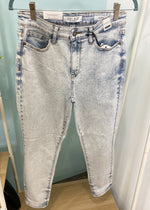 Judy Blue Ultra Light Wash Acid Slim Fit Jeans-Cali Moon Boutique, Plainville Connecticut