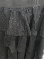 Black Tonal Polka Dot Layered Mesh Midi Skirt-Cali Moon Boutique, Plainville Connecticut