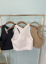 Black Ribbed Seamless Racerback Bralette-Cali Moon Boutique, Plainville Connecticut