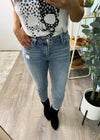 'Alex' Light Washed Cropped Skinny Jeans-Cali Moon Boutique, Plainville Connecticut